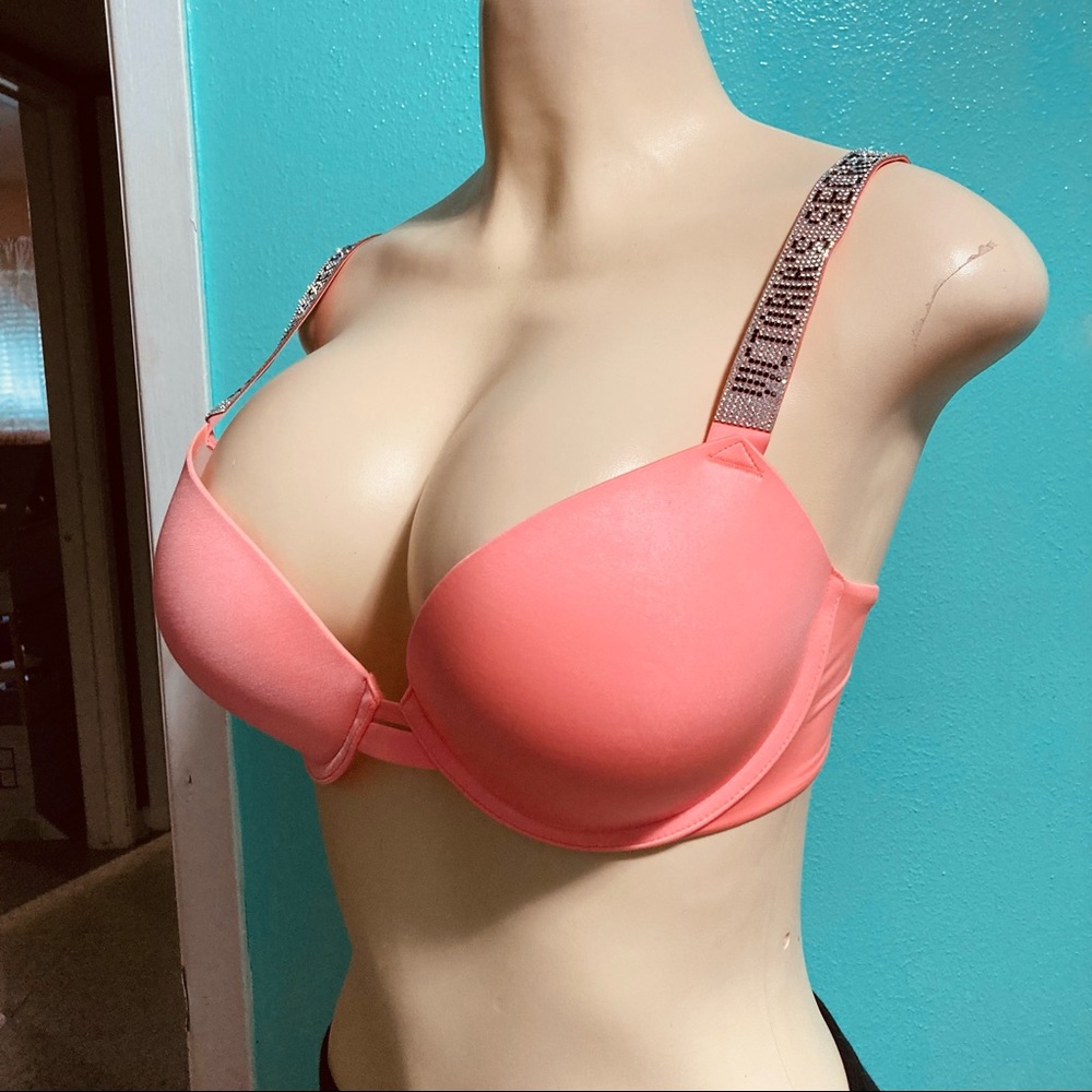 Victoria’s Secret Very Sexy Push-up Bra Bling Sparkle Shine Satin Logo